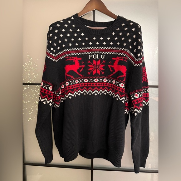 Polo Ralph Lauren Other - Polo by Ralph Lauren Black & Red Reindeer Holiday Sweater